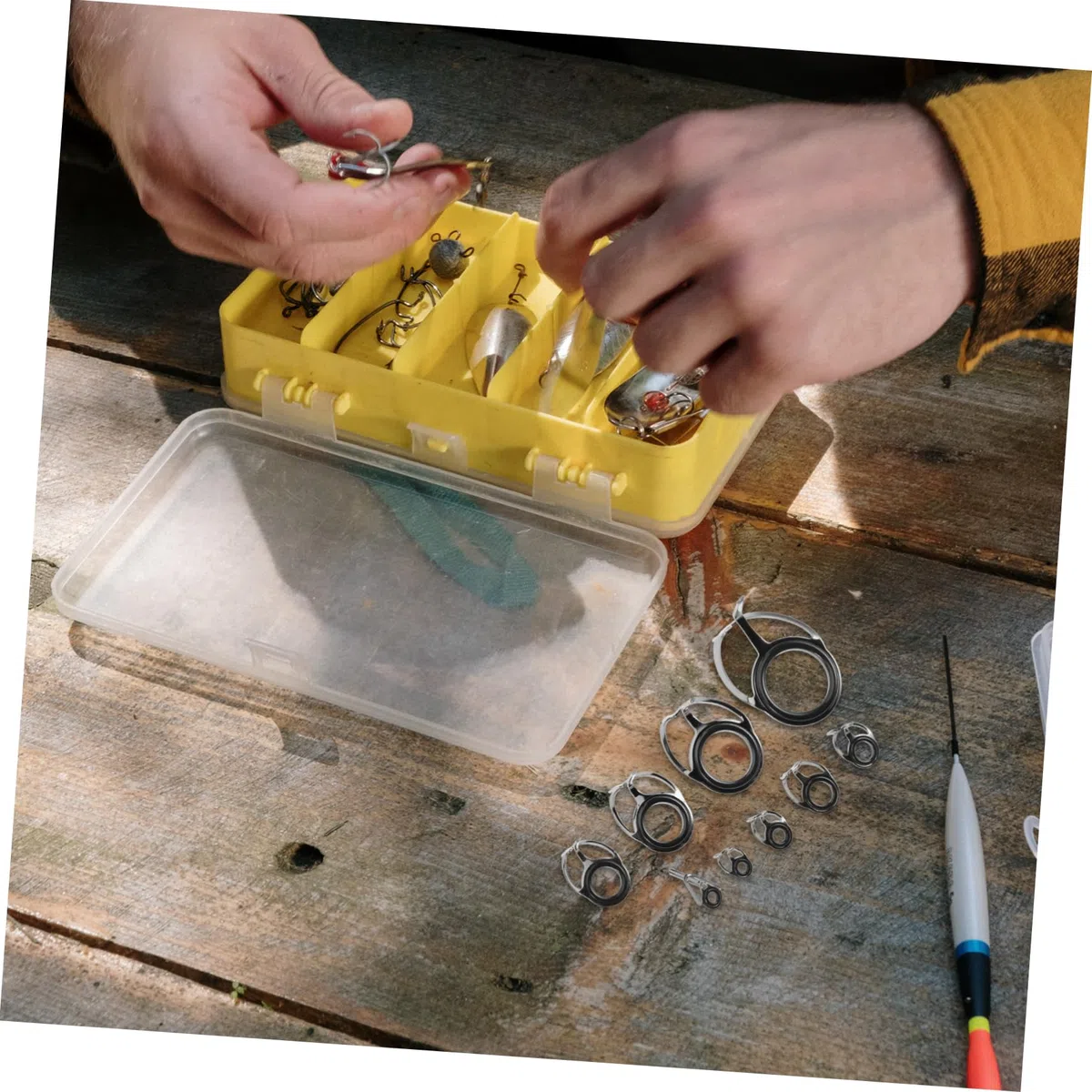 Kisangel 45pezzi Kit di Riparazione per Punta della Canne da Pesca Carbonio con Anelli Ceramici per Pesca Mare e Fiume Strumenti Versatili per La Riparazione