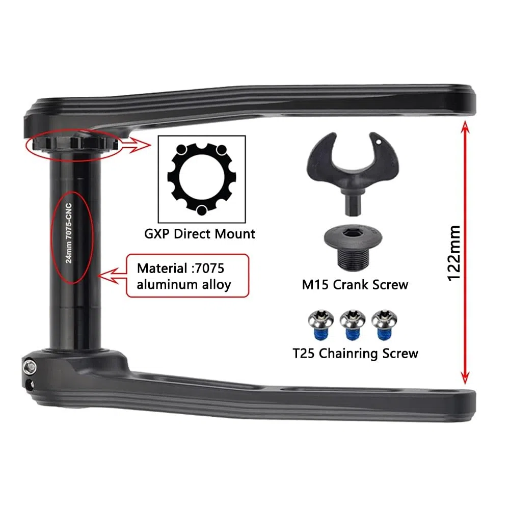 Guarnitura per Bici da Strada da 170 mm con Doppia velocità 50-34T/52-36T/53-39T, pedivella scheletrica Integrata Cava per BMX Pieghevole BSA BB 7-12S, Nera.