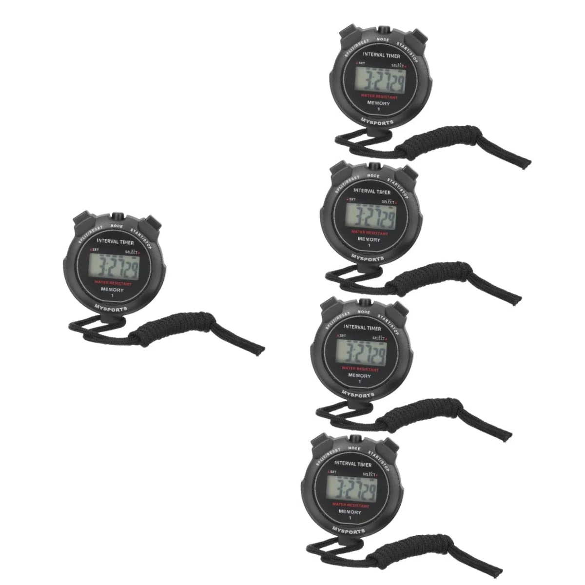 BESPORTBLE 5 Pz Cronografo Impermeabile Cronometri Per Lo Sport Cronometri Per Allenatori Cronometro Analogico Orologi Timer Silenzioso Kit Arbitro Automatico Allarme All'aperto Abs