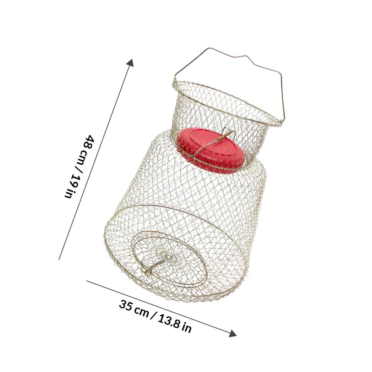 Gabbia da Pesca con Ciotola Galleggiante in Ferro Oro | 1 Pezzo, Struttura Resistente All'usura, Può Stare a Terra, Accessorio Pratico per Pesca
