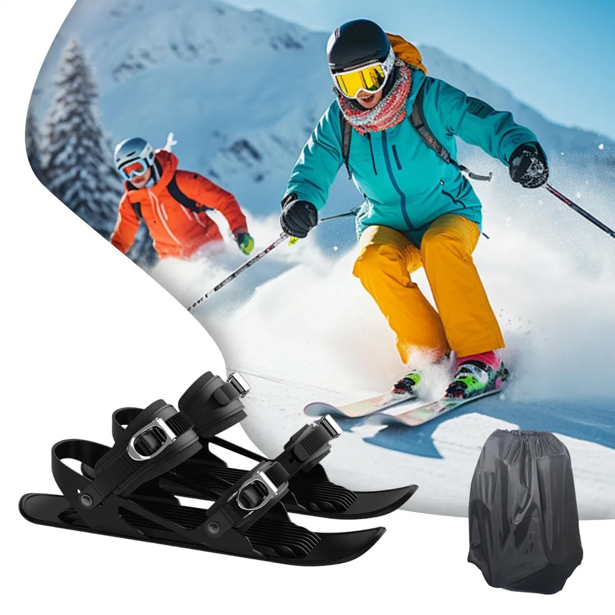 Pattini Da Neve, Corti - Strumenti Da Sci Leggeri E Antiscivolo - Accessori Da Sci Regolabili - Scarpe Da Pattinaggio Corte Regolabili, Pattini Da Ghiaccio Portatile Per La Neve, Sport Hiv