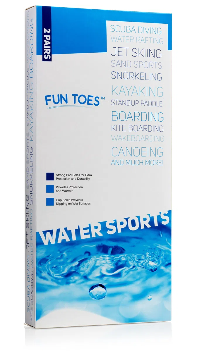 FUN TOES 2,5 mm calzini in neoprene per sport acquatici donna uomo 2 paia di calzini per immersioni subacquee, snorkeling, pagaia, jet ski