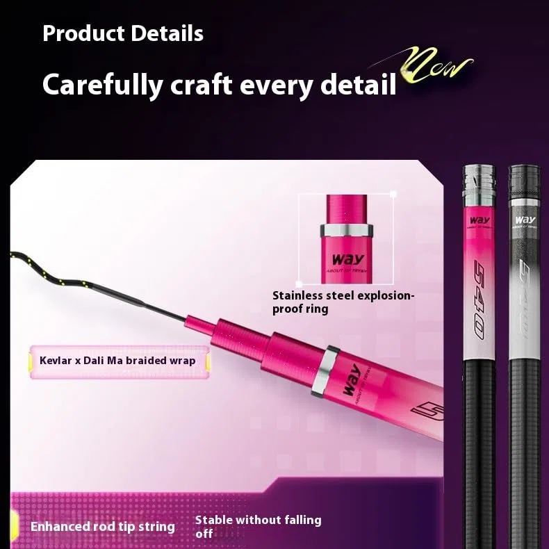 Canna da Pesca Canna da Pesca, Canna da Pesca Portatile, Canna da Pesca con Piattaforma Ultraleggera e Ultra Rigida, Pesca Selvaggia Leggera(3.6M)