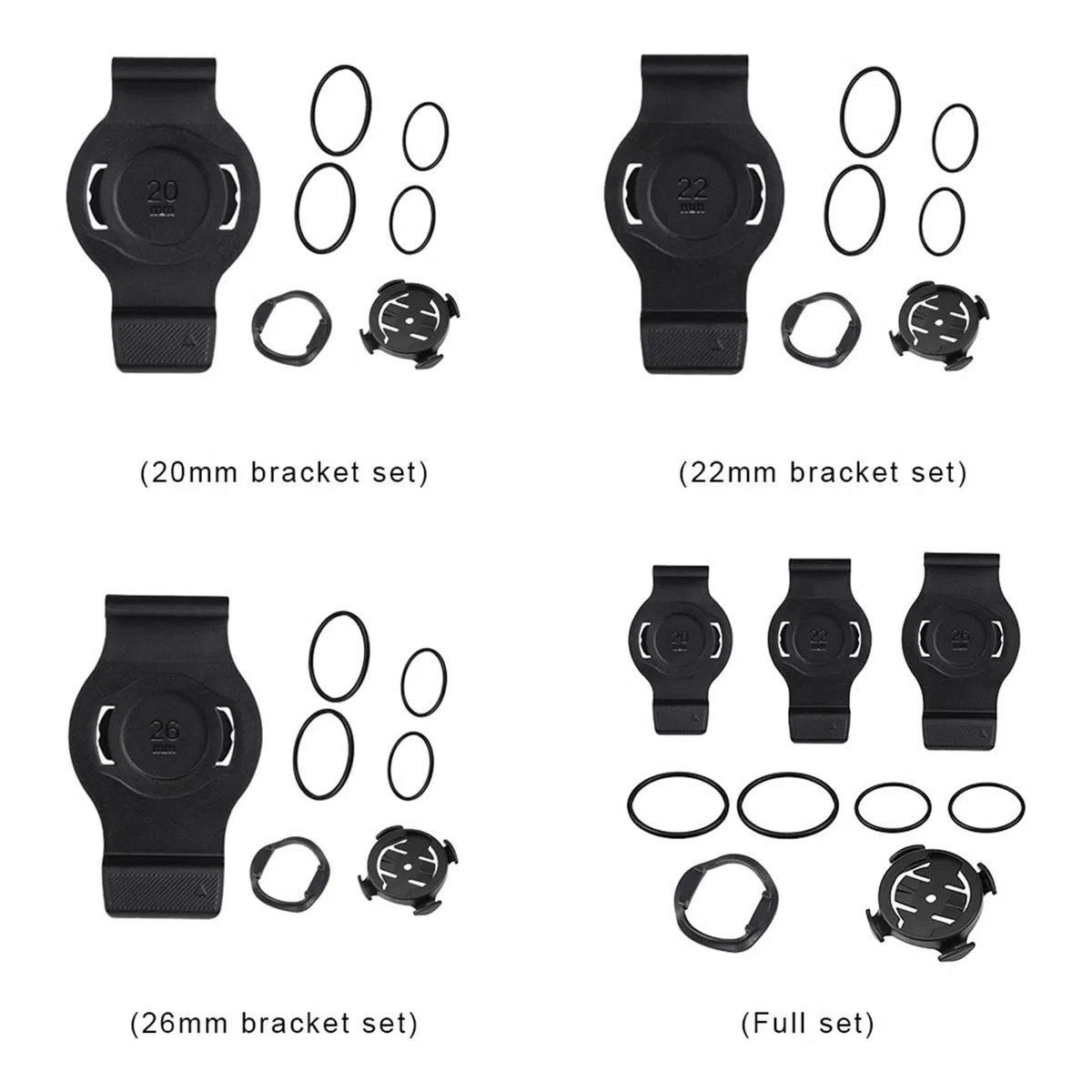 Fit MTB Bike Mount Watch Computer Base Accessori 20/22/26mm per Cronometro GPS Road Bike (Full)