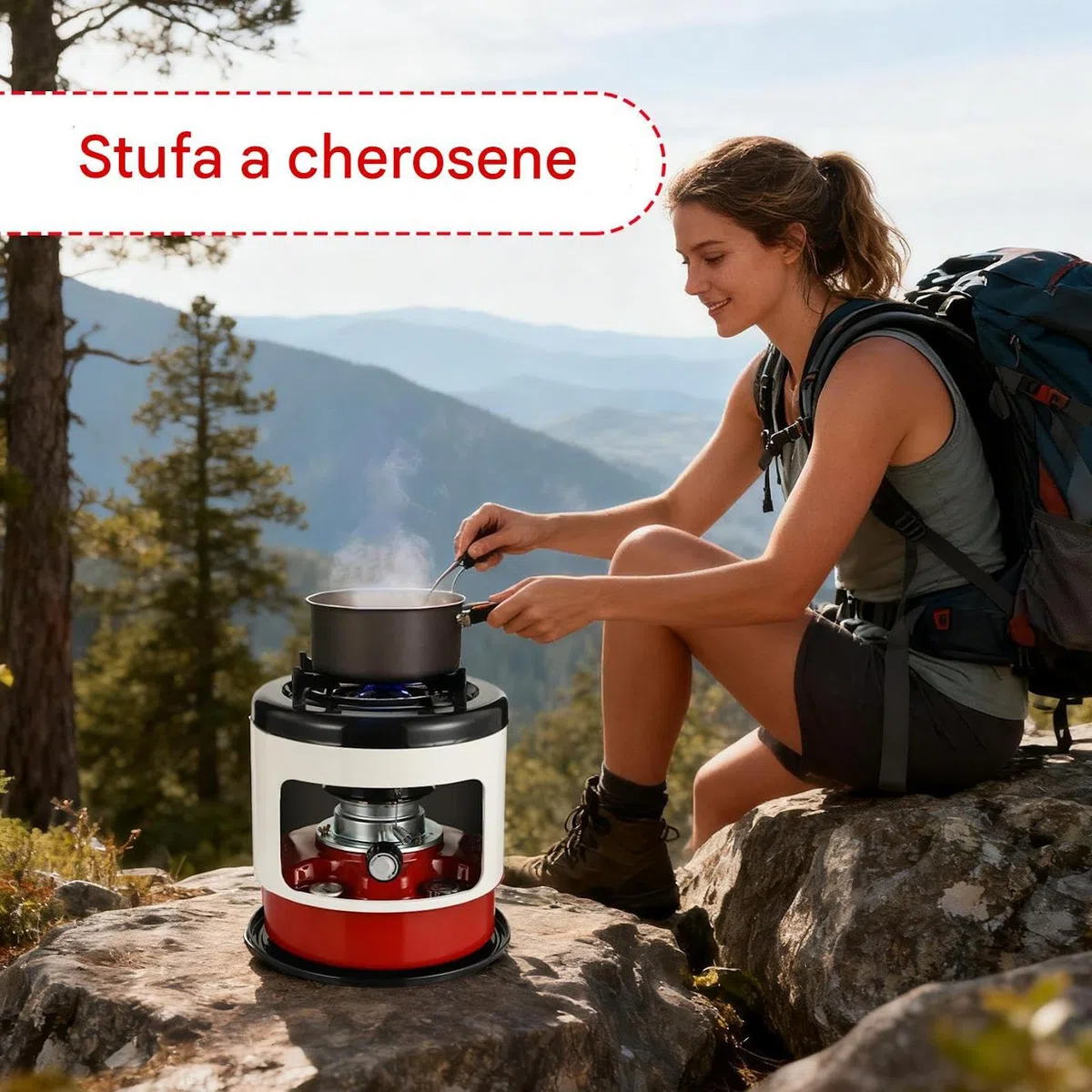 Fornello a Cherosene per Cucinare - Cucina E Riscaldamento Portatile | Bruciatore Per Avventura Escursionismo | Per Esterni Caccia Ghiaccio Trekking Zaino In Spalle Officina Garage