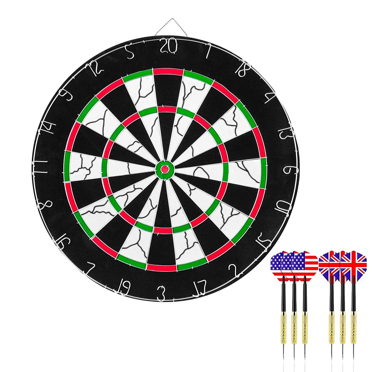 Bersaglio Freccette Gioco Freccettes Adulti Tabellone Professionale Tiro a Segno con 6 Frecce in Acciaio Darts Board Double Face 45 cm Rotondo