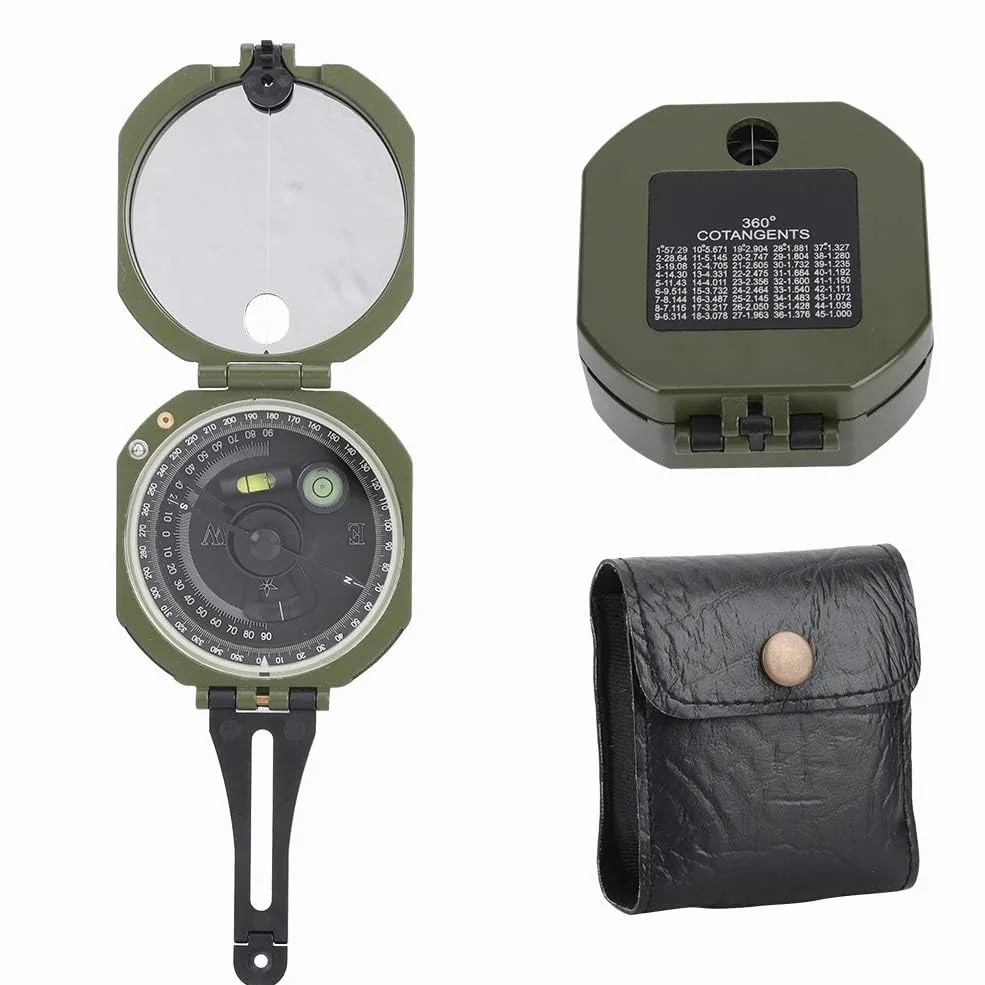 Bussola da Esterno Geologica Professionale ad Alta Precisione, Armi Impermeabili Direzionali Multifunzionali con Funzione Luminosa Fluorescente