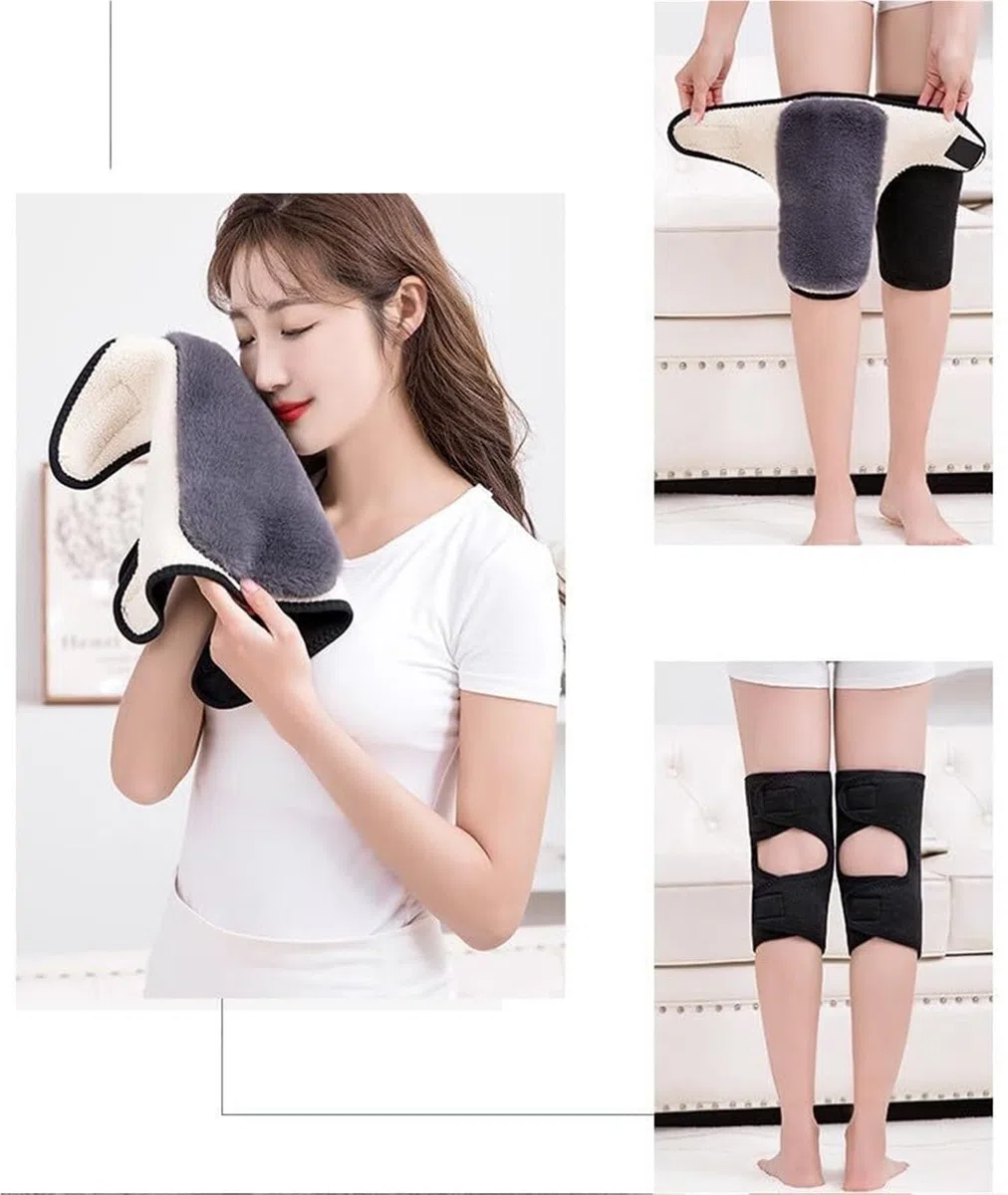 RUVOO Ginocchiere Palestra Calde Imbottiture for Ginocchia E Gambe Foderate in Peluche for Uomini E Donne for Lo Sci, Il Ciclismo, La Corsa Ginocchiera Sportiva