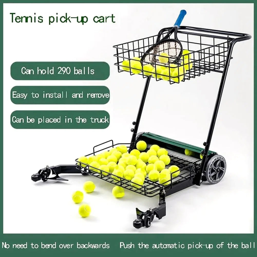 Cestino multifunzionale per raccogliere palline da tennis, può contenere 290 palline, design senza piegature per un facile raccolto, ideale per tennis, golf, pratica di ping pong