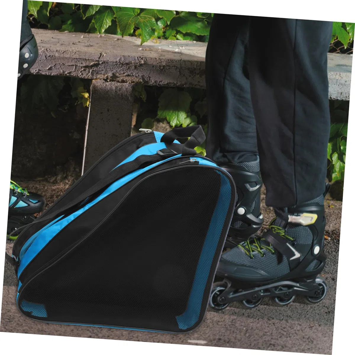 BESPORTBLE Borsa da Pattinaggio Zip Oxford Nero, 2 Unitá, Design Semplice e Funzionale per Conservare Scarpe da Skate Inline o Ghiaccio, per Uso Esterno