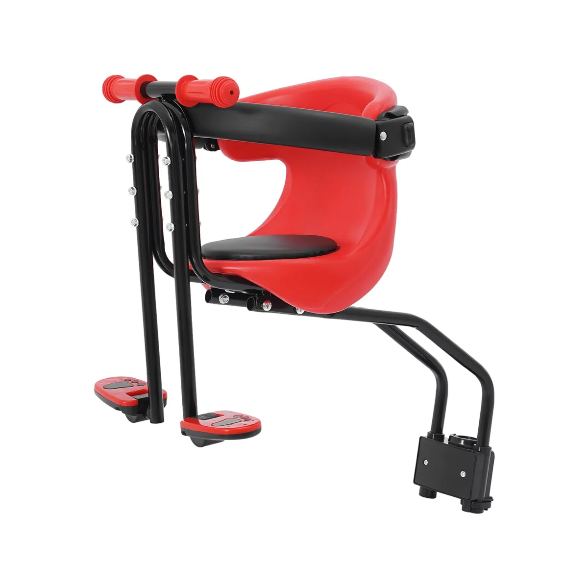 Seggiolino anteriore per bicicletta MTB, poggiapiedi rimovibile, schienale | Seggiolino per MTB anteriore rimovibile, portata 50 kg, poggiapiedi e schienale, per 8M-4J, facile da montare.