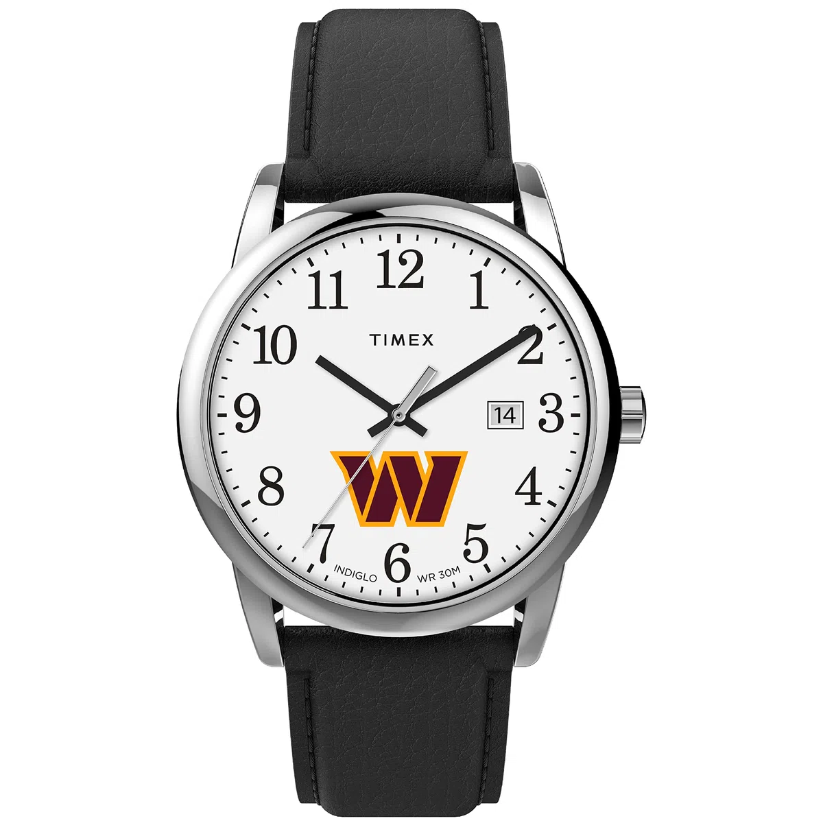 Timex Tribute NFL Easy Reader 38mm Orologio da uomo - Washington Commanders con cinturino in pelle nera