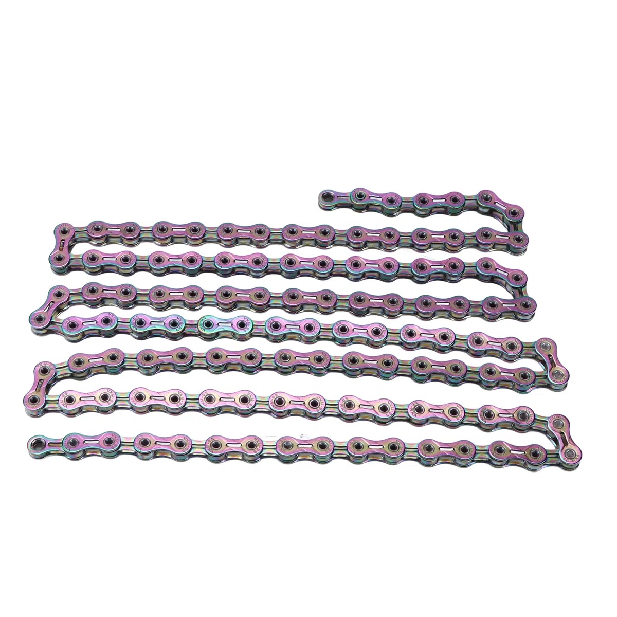 Catena di mountain bike a 9 velocità Trattamento elettroplativo completo catena di biciclette colorate per la mountain bike in acciaio al carbonio 300G