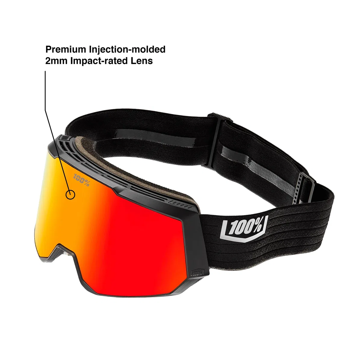 100% SNOWCRAFT XL Alt Fit - Occhiali da neve per sci e snowboard, occhiali invernali Alt Fit per uomini e donne, da neve
