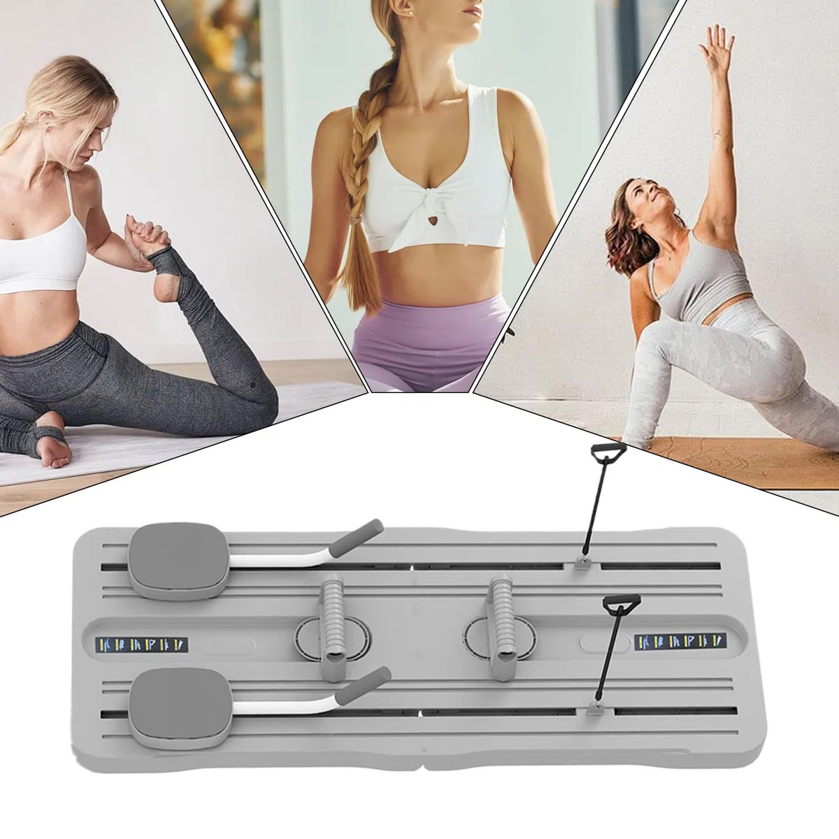 Reformer Pilates Machine, Pilates Reformer Set, Pilates Board for Women, Attrezzature Fitness Multifunzionale per il rafforzamento dei nuclei e allenamento completo del corpo