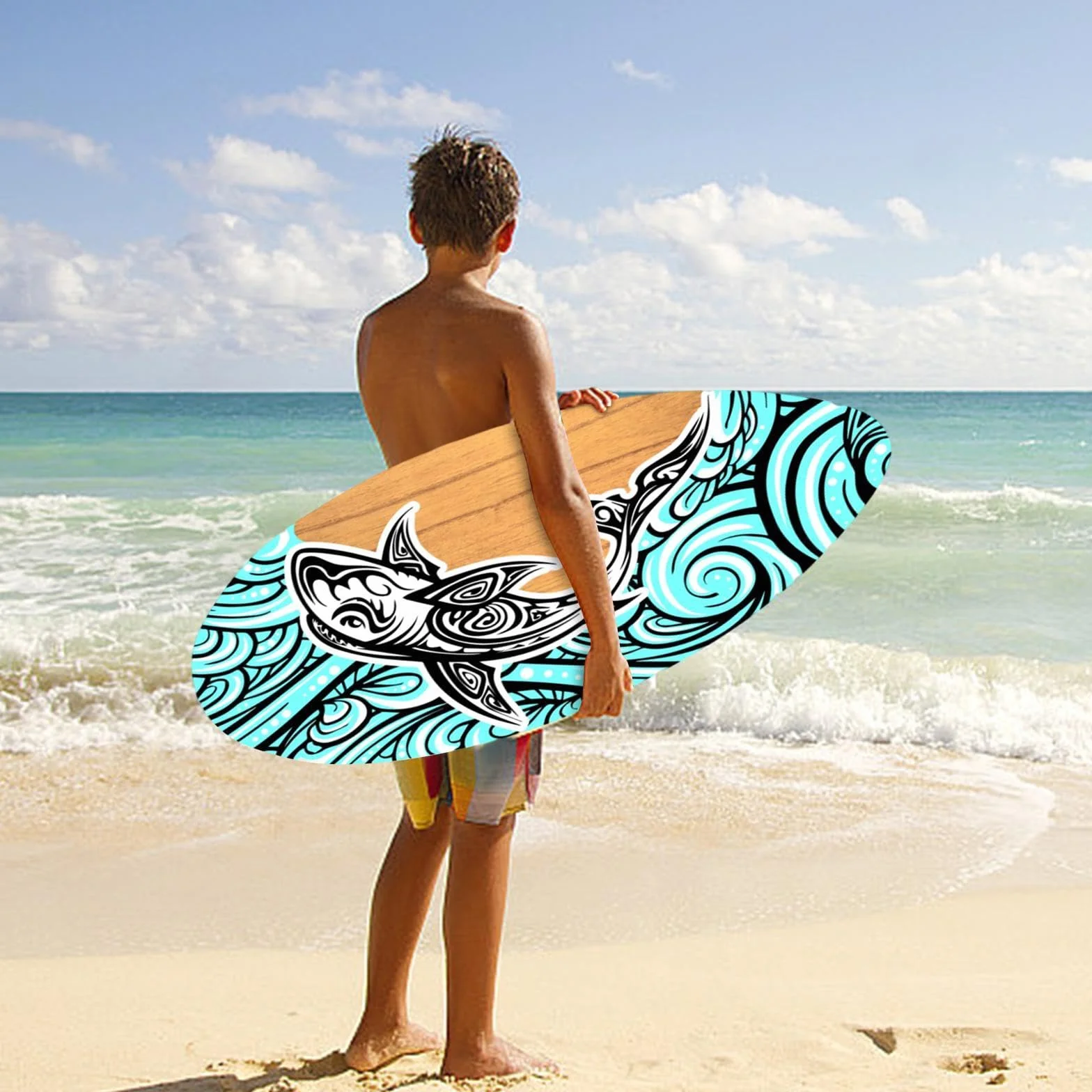 Baoblaze Skimboard Skimboard in Legno Skimboarding 35 Pollici Sport Acquatici Tavola da Surf Spiaggia Sand Board per Ragazzi Ragazze Adolescenti Adulti