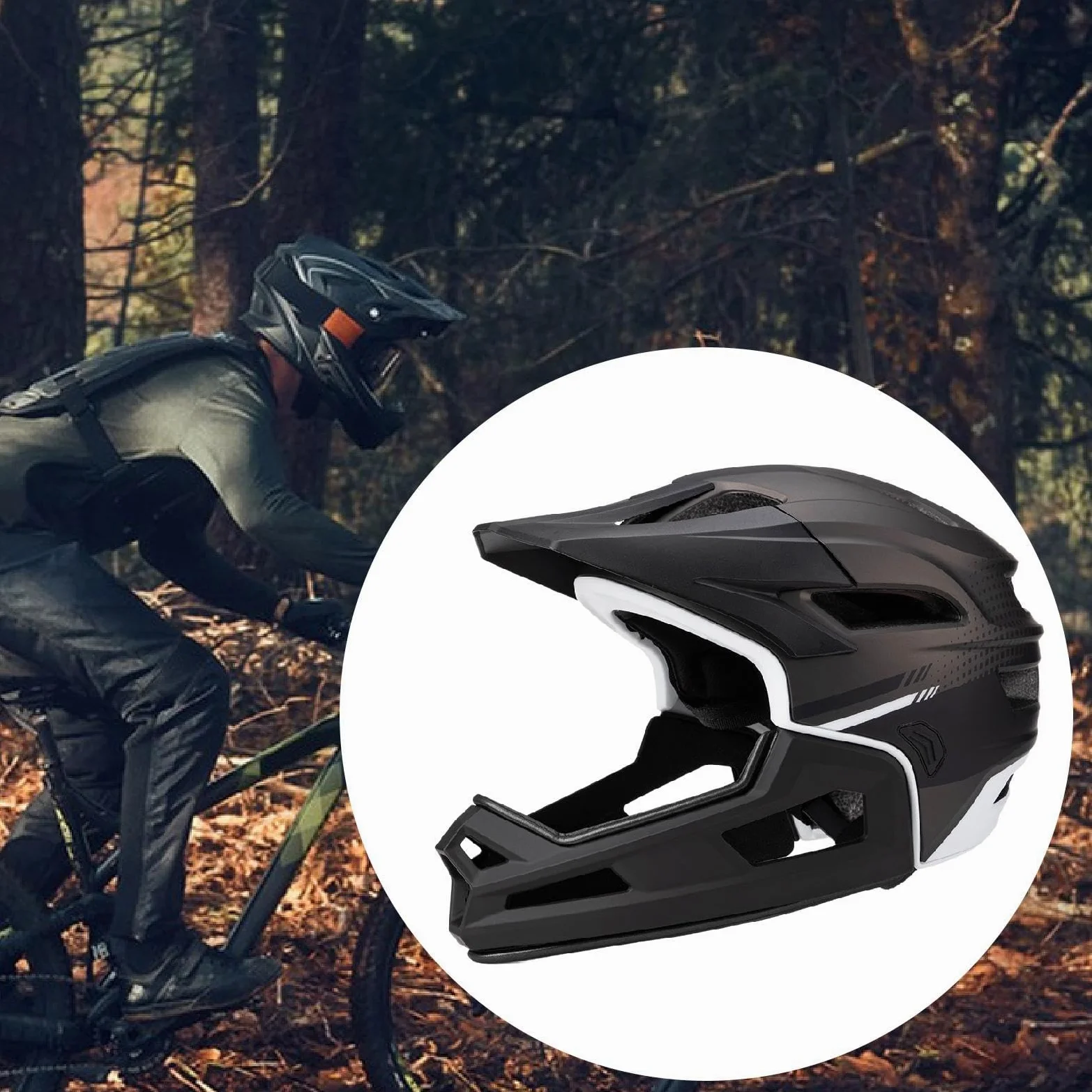 predolo Caschi a 360° da Ciclismo, Casco Integrale da Bici con Mentoniera Staccabile, 56 Cm-62 Cm Circonferenza della Testa Regolabile, Casco da Bicicletta per Pattinaggio E Ciclismo
