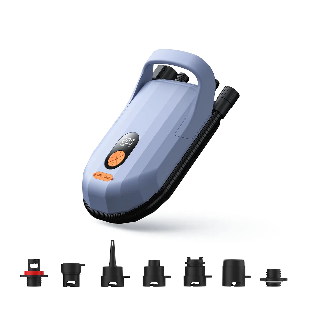 AIRBANK Pompa ad aria elettrica SUP WHALE SHARK Pro con batteria da 7800 mAh, gonfiaggio e svuotamento 20 PSI, pompa ad aria ricaricabile con per kayak, gommoni, tende (viola chiaro)