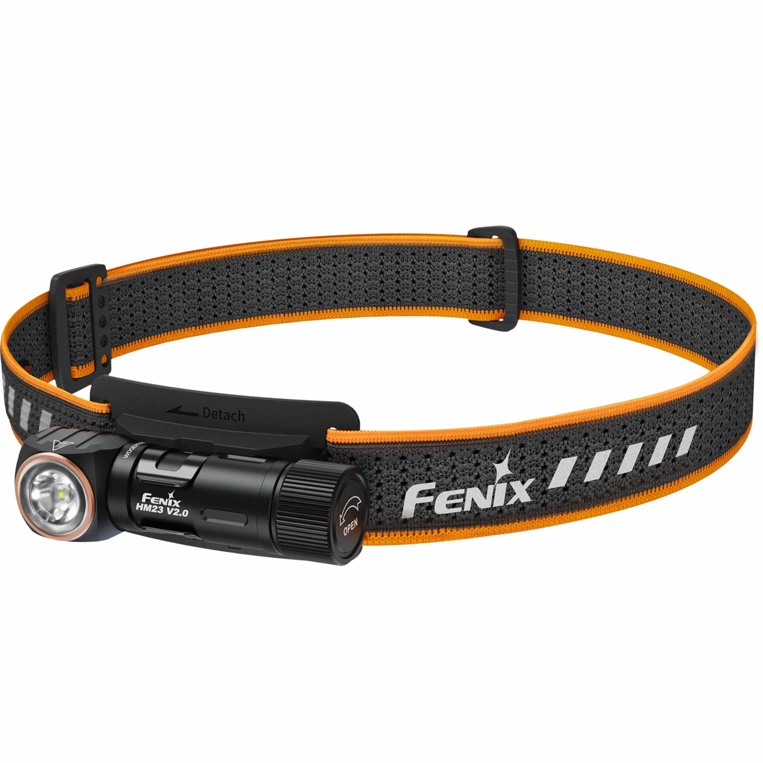 fenix HM23 V2.0, torcia da testa multifunzione compatta e leggera/torcia ad angolo retto | 300 lumen | 88 m | 100 ore max | Alimentazione a batteria AA | Tappo posteriore magnetico | Inclinazione