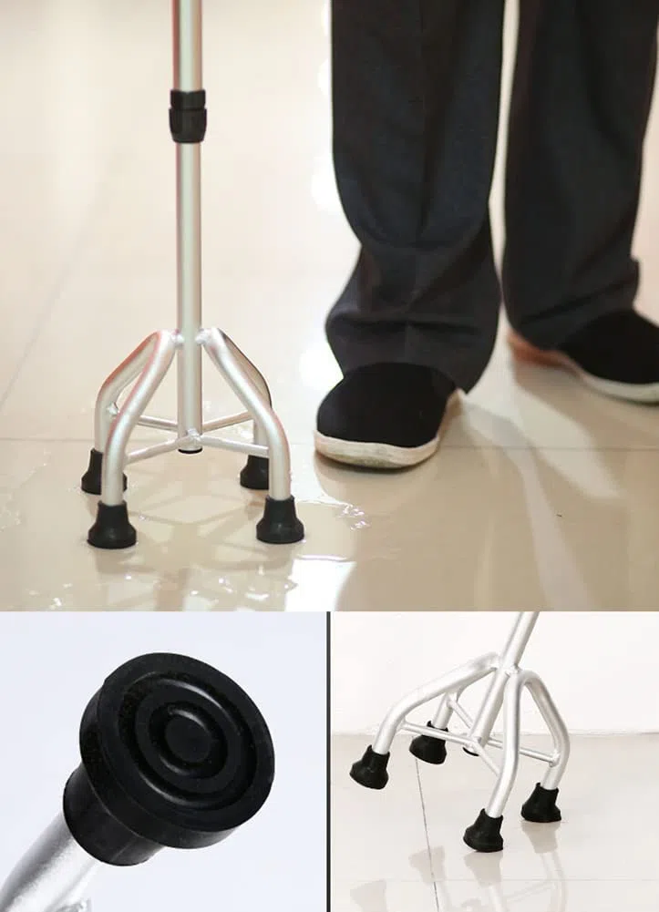 Stampelle Per Camminare, Bastone Quadrata Regolabile Con Cinturino Da Polso, Impugnatura Ergonomica, Ausili Per La Mobilità Per Anziani, Anziani E Handicap, Per Alti 39-71 Pollici, Argento/Oro