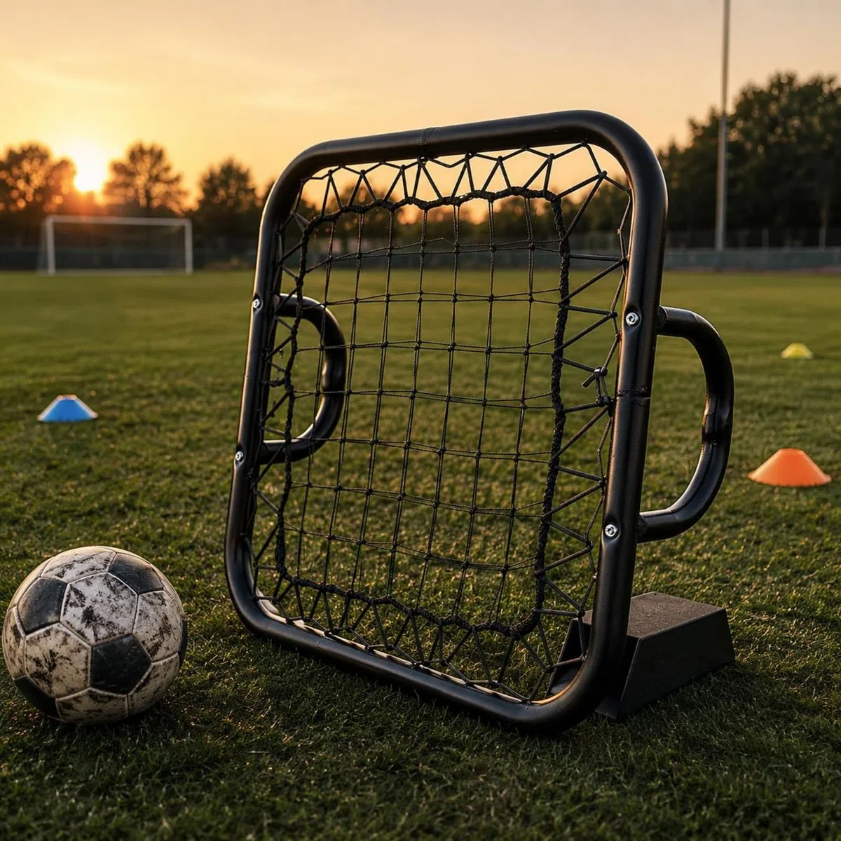 Rebounder Portatile con Maniglie Rebounder Quadrato 50x50 Costruzione Robusta Attrezzatura Sportiva per Allenatori, Allenamento di Calcio