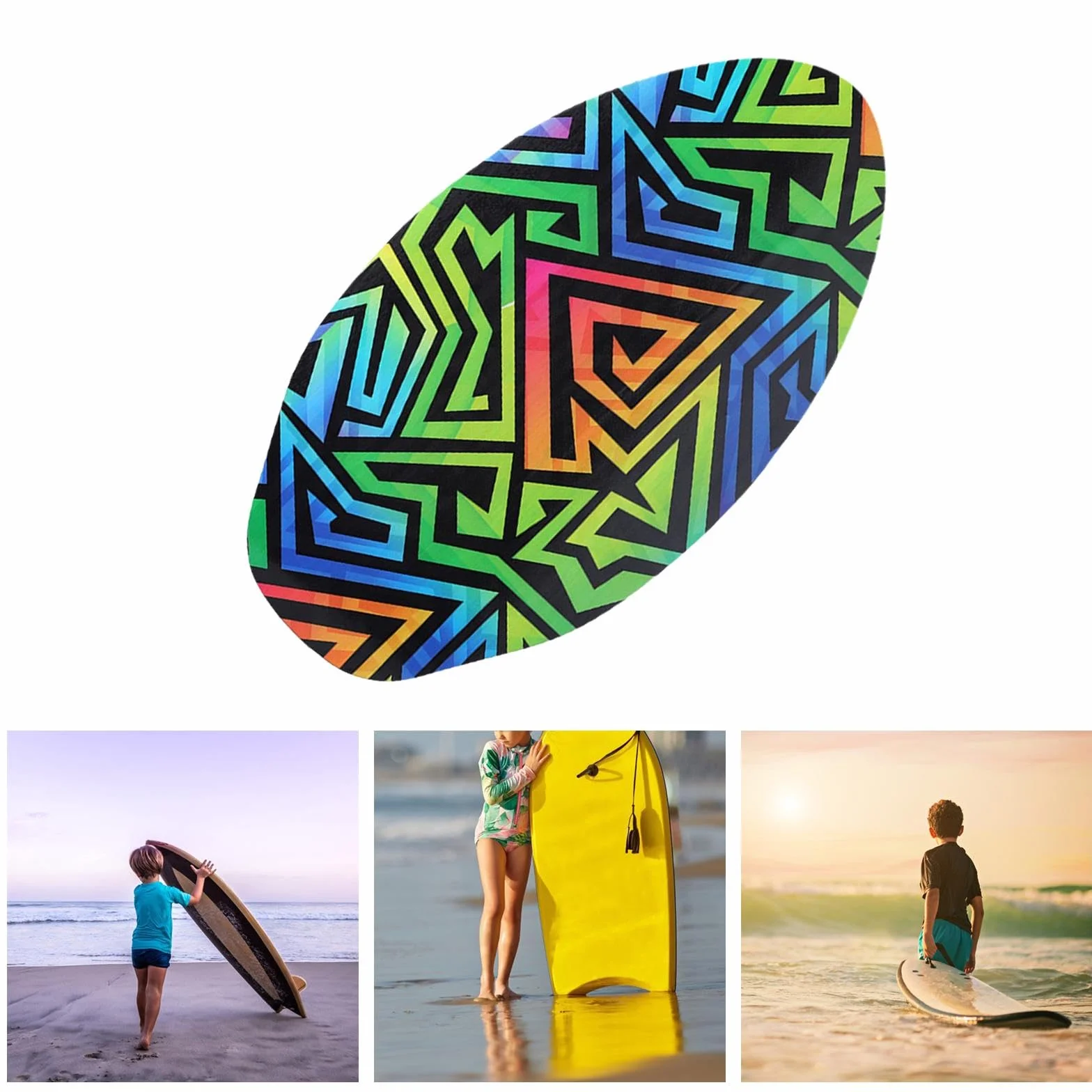 rockible Skimboard da Spiaggia per Bambini, Piccola tavola da Surf, tavola di Sabbia, Buon attrito, Estate, Pratico, per Principianti, Gioco in Acqua,