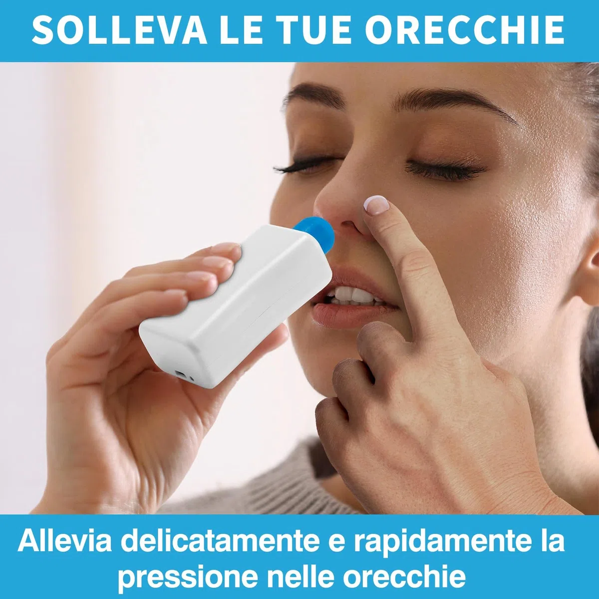 Dispositivo di Sollievo dalla Pressione dell'Orecchio di Tilcare - Bottone a Pressione per le Orecchie per Volo, Nuoto, Immersioni, Raffreddore e Allergia - Viene con una Custodia Protettiva Portatile
