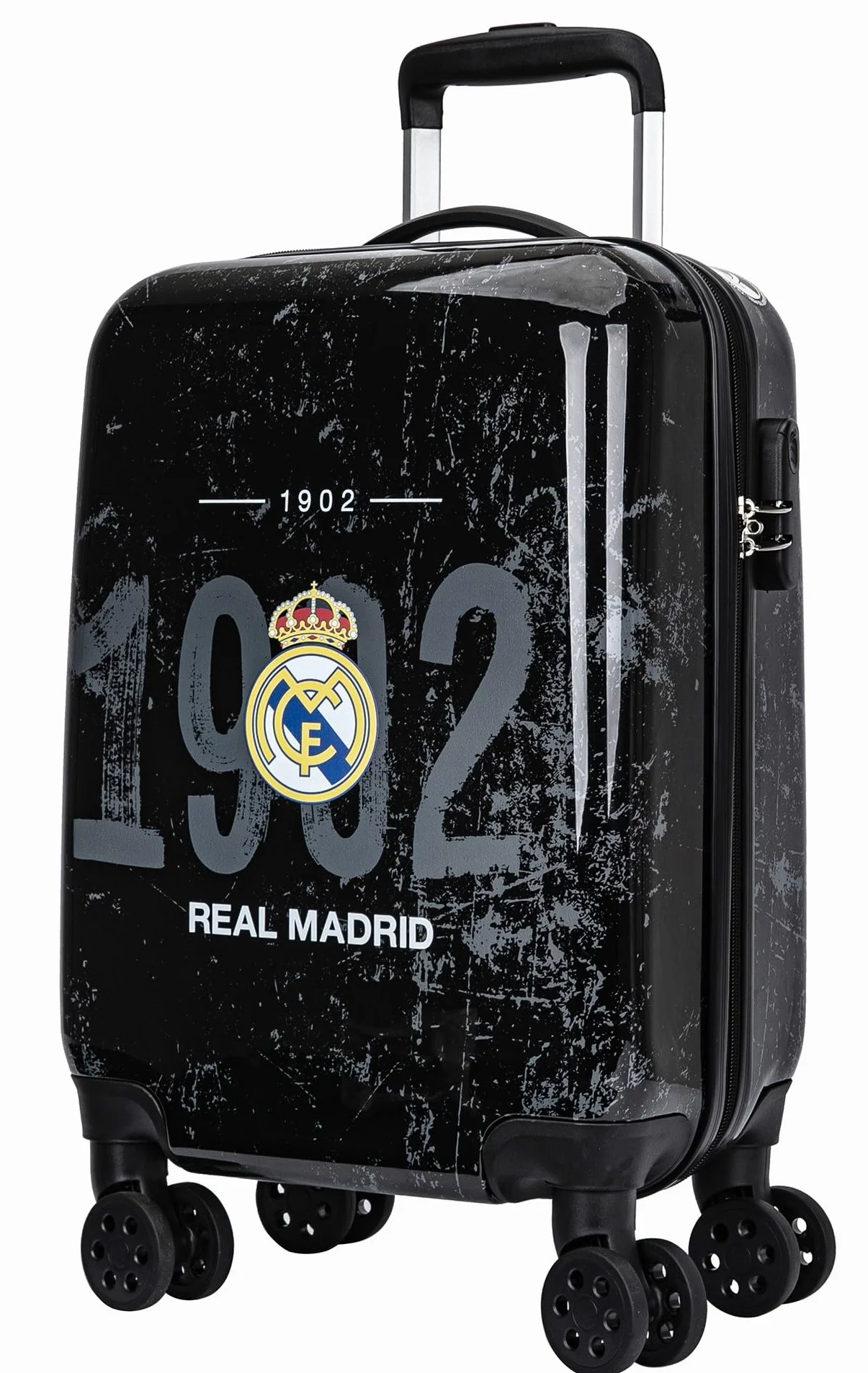 Real Madrid Valigia Cabine Real - Collezione Ufficiale da 19 Pollici, Nero, 50 x 37 x 20 cm, Sport, Nero , 50 x 37 x 20 cm, Sport
