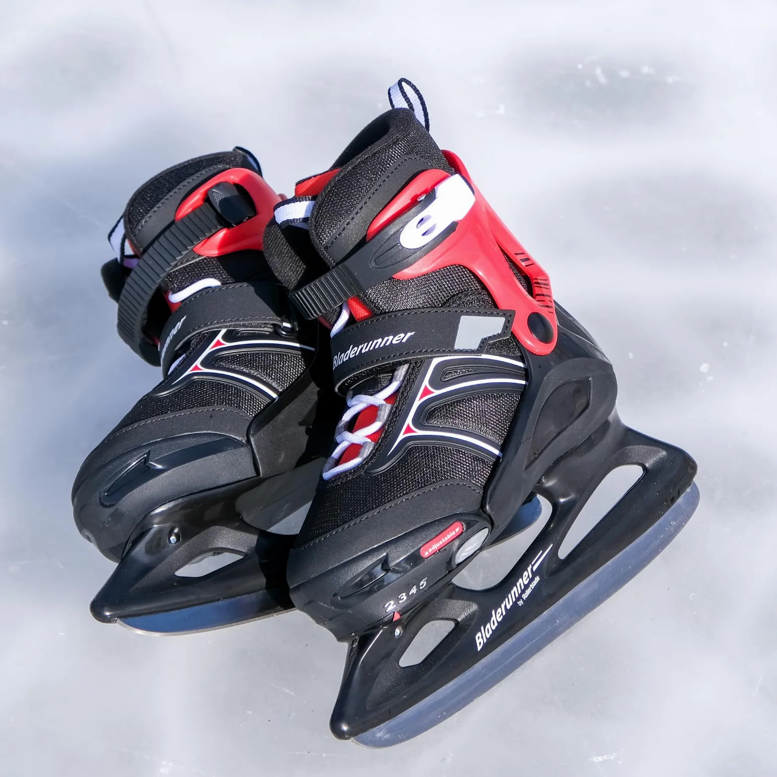 Bladerunner Micro Ice XT Pattini da ghiaccio Misura Regolabile, Bambini e ragazzi, Nero/Rosso