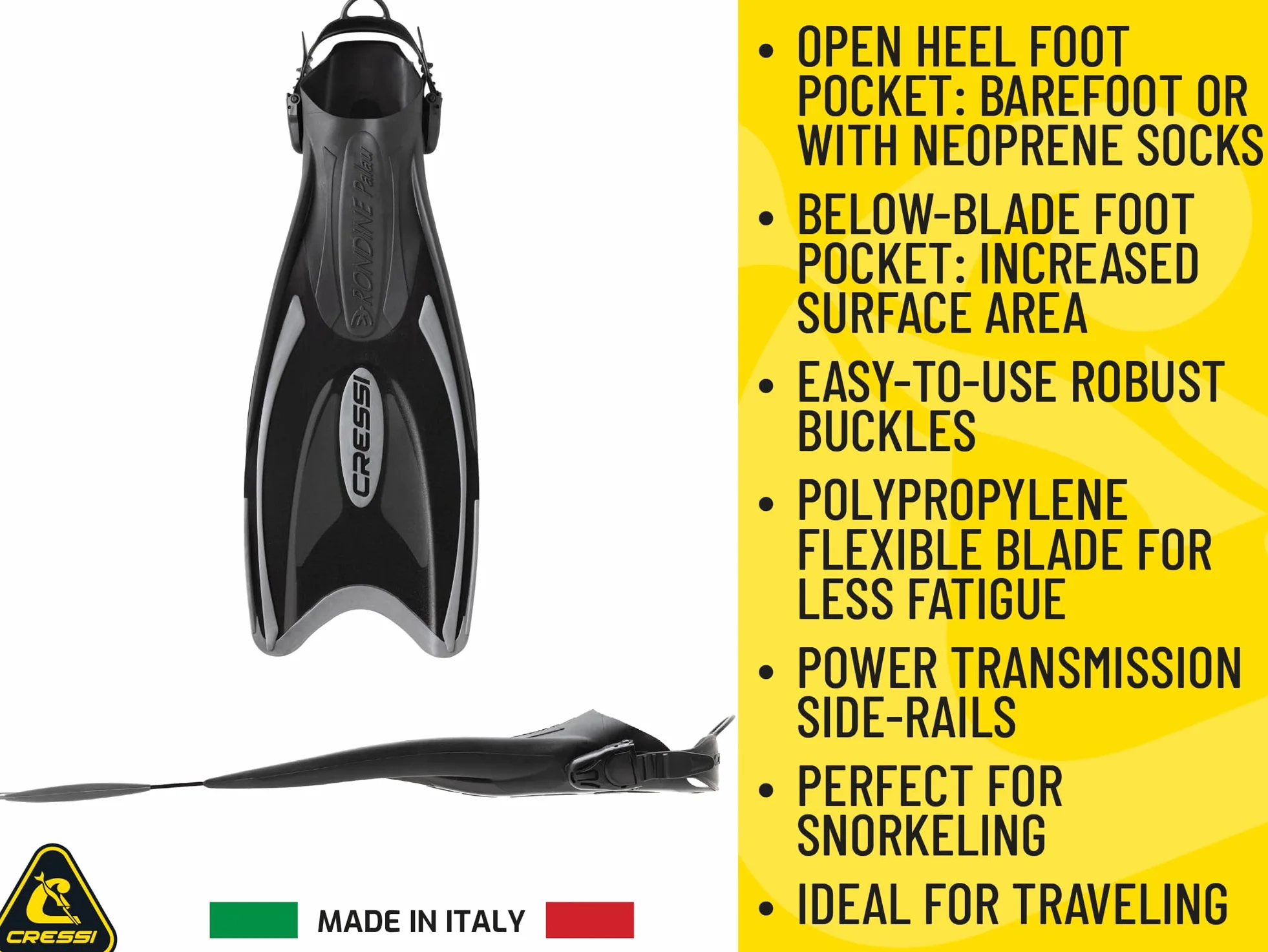 Cressi Palau, Pinne Regolabili per Immersioni, apnea e Snorkeling Unisex