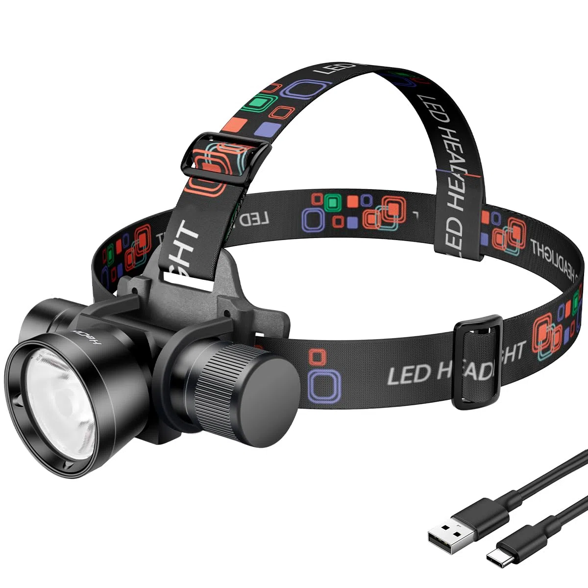 Torcia frontale subacquea da 3000 lumen, super luminosa, IP68, impermeabile, ricaricabile, con 3 modalità, perfetta per immersioni, snorkeling notturno ed esplorazione subacquea