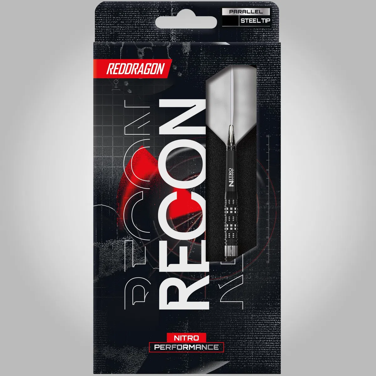 RED DRAGON Darts – Recon Series – Freccette professionali al 90% di tungsteno – Nitro Flite – Volo/pozzo integrato, freccette e fusti | Frecce in acciaio 21 g, 22 g, 23 g, 24 g e 25 g, punta morbida
