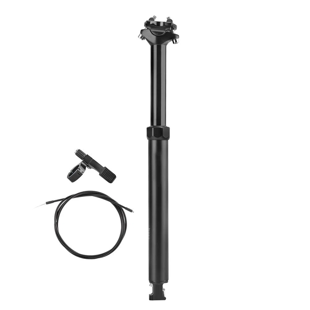 Dropper, reggisella da 30,9 mm per cavo interno, in lega di alluminio, telescopico, con telecomando, per mountain bike, bici da strada, colore nero