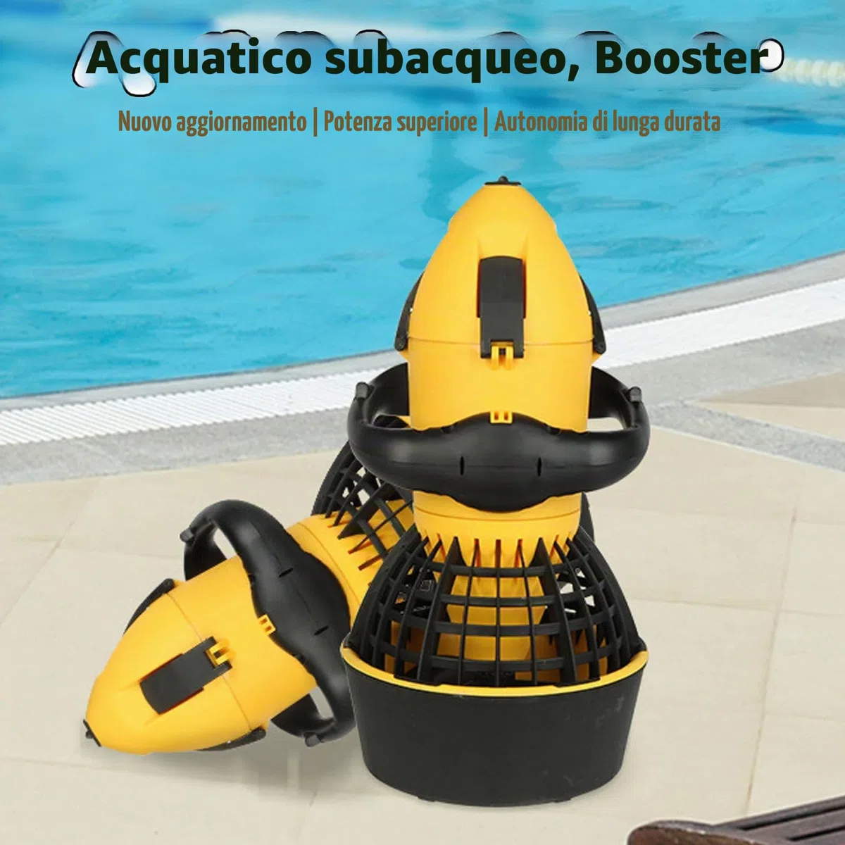 Scooter Marino subacqueo, Booster per Nuoto subacqueo con Batteria, Scooter Elettrico da 300 w sottomarini per la Piscina per Sport Acquatici, Immersioni e Snorkeling e Avventure Marine