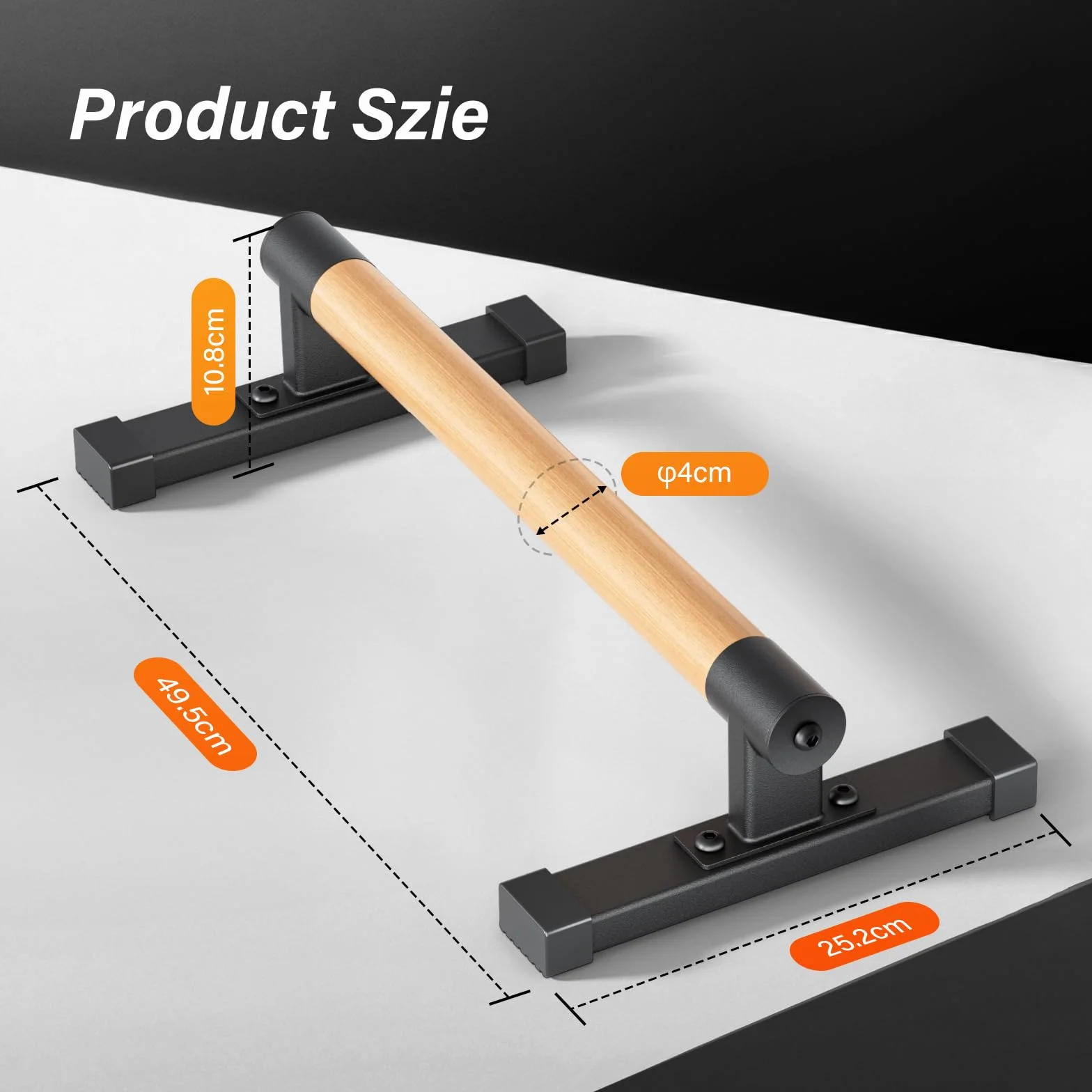 Parallettes con Maniglie Ibride in Legno, Parallettes Bars per Principianti ed Esperti, Barre Fitness Robuste per Flessioni, Dip e Stabilità del Core, Attrezzatura Portatile per Palestra/Casa