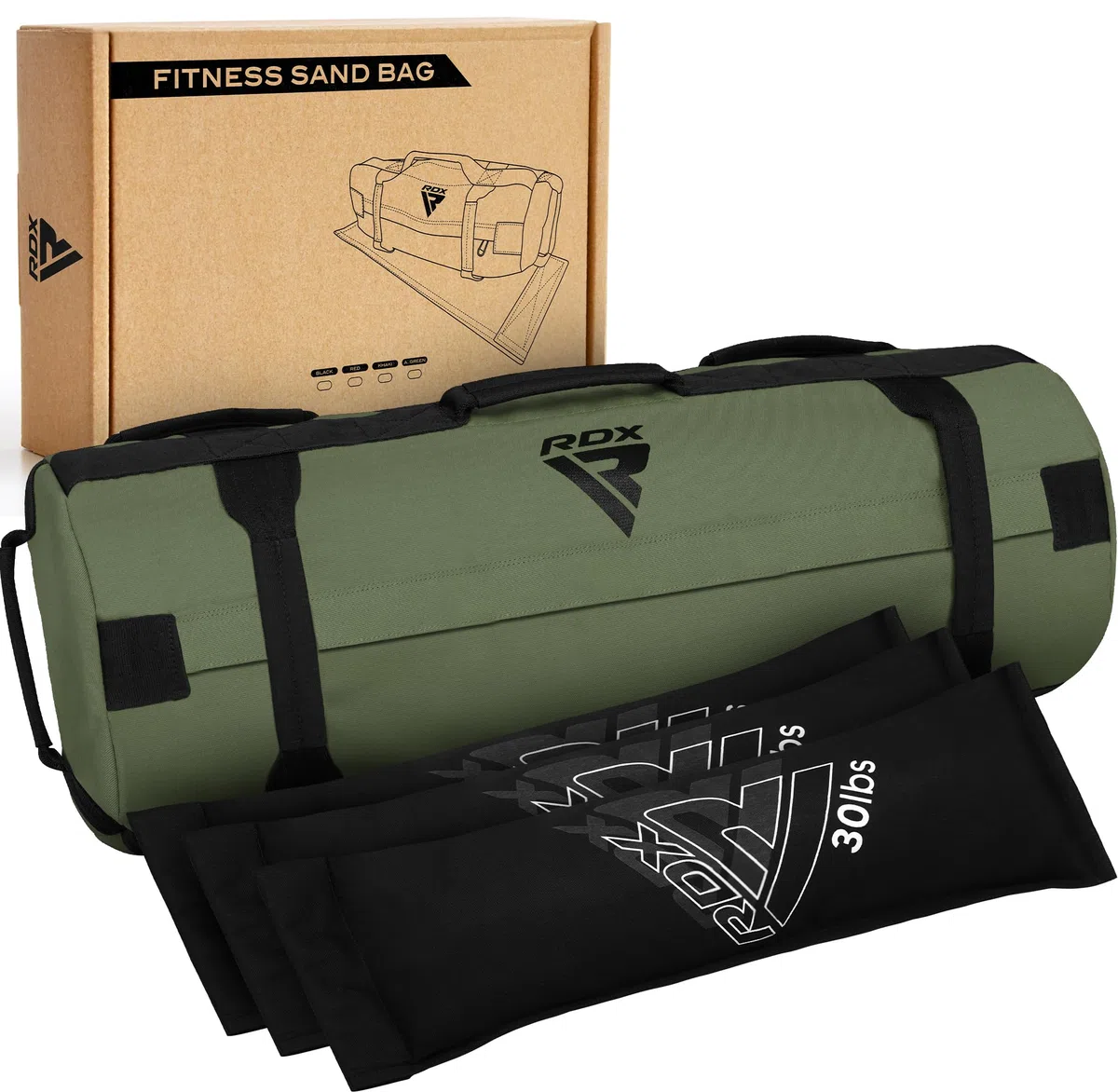RDX Sandbag Fitness Sacca Allenamento, Regolabile Weights Power Bag con Maniglie per Powerlifting Sollevamento Pesi Functional Training, Migliorare Equilibrio Forza e Coordinazione