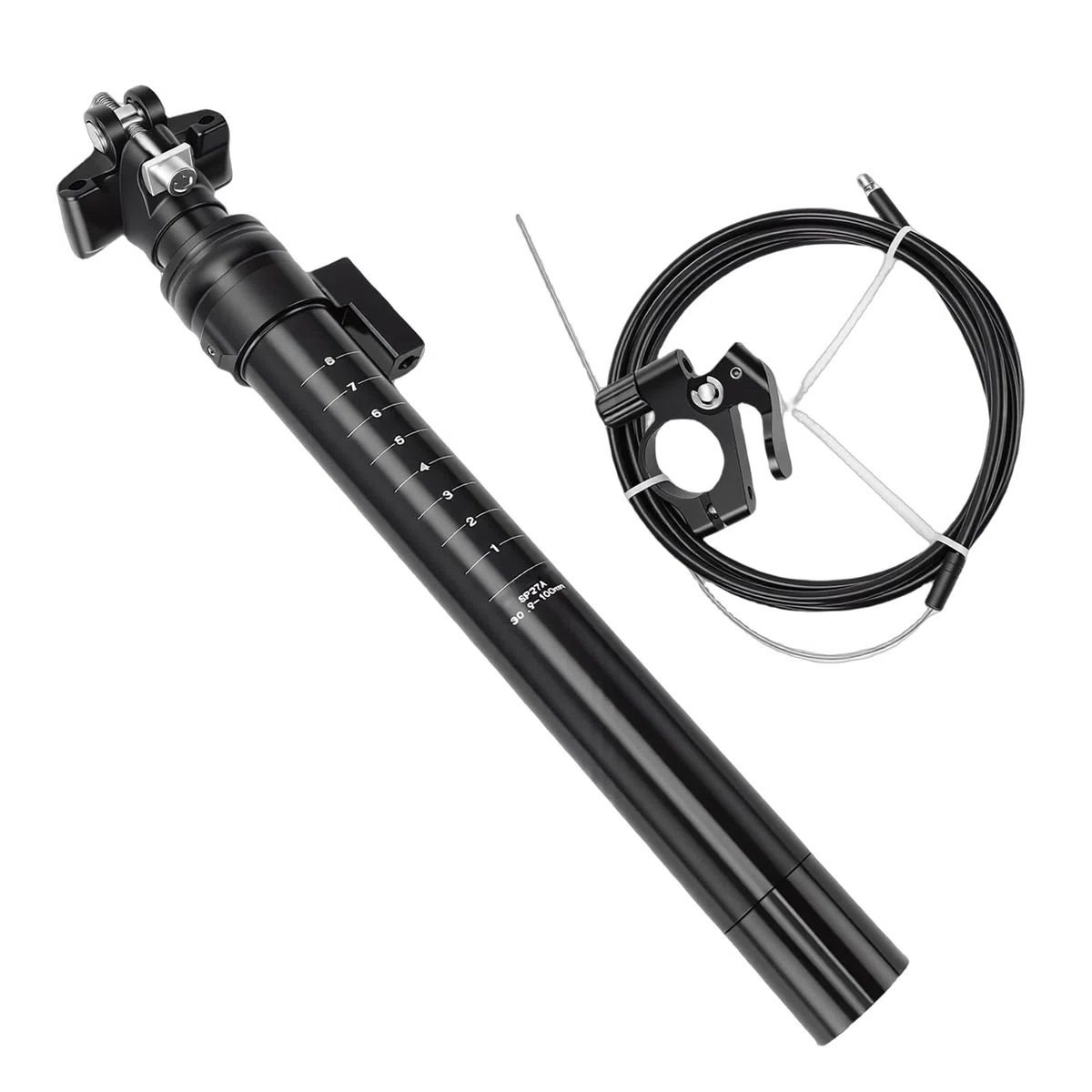 Reggisella Telescopico per Bici Regolabile in Lega di Alluminio, Reggisella con Passaggio Cavi Interno Ed Esterno, Telescopico con Corsa di 100 Mm, Ideale per Mountain Bike, Ciclismo