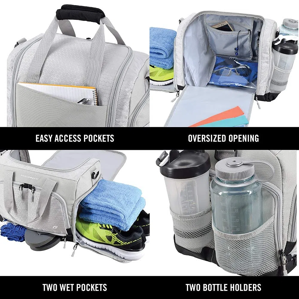 Borsa da palestra Ultimate 2.0: resistente borsa da viaggio progettata da Crowdsource con 10 pratici scomparti, inclusa una custodia resistente all'acqua