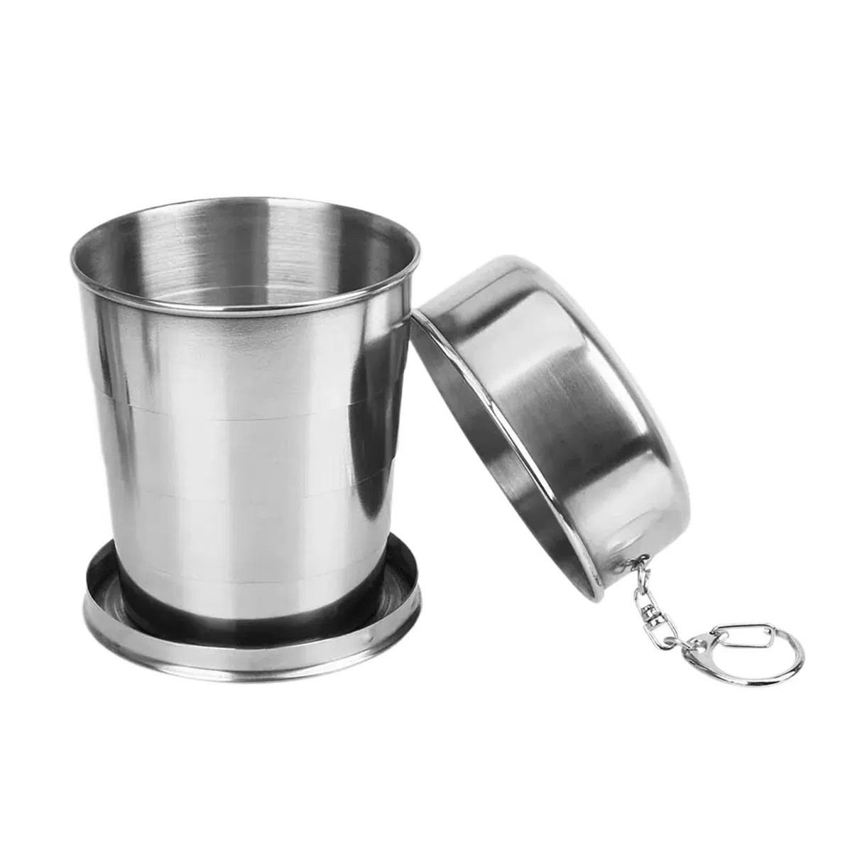 Bicchiere Acciaio Inox Pieghevole Tazza pieghevole in acciaio inossidabile | Tazza da campeggio pieghevole portatile 3 dimensioni