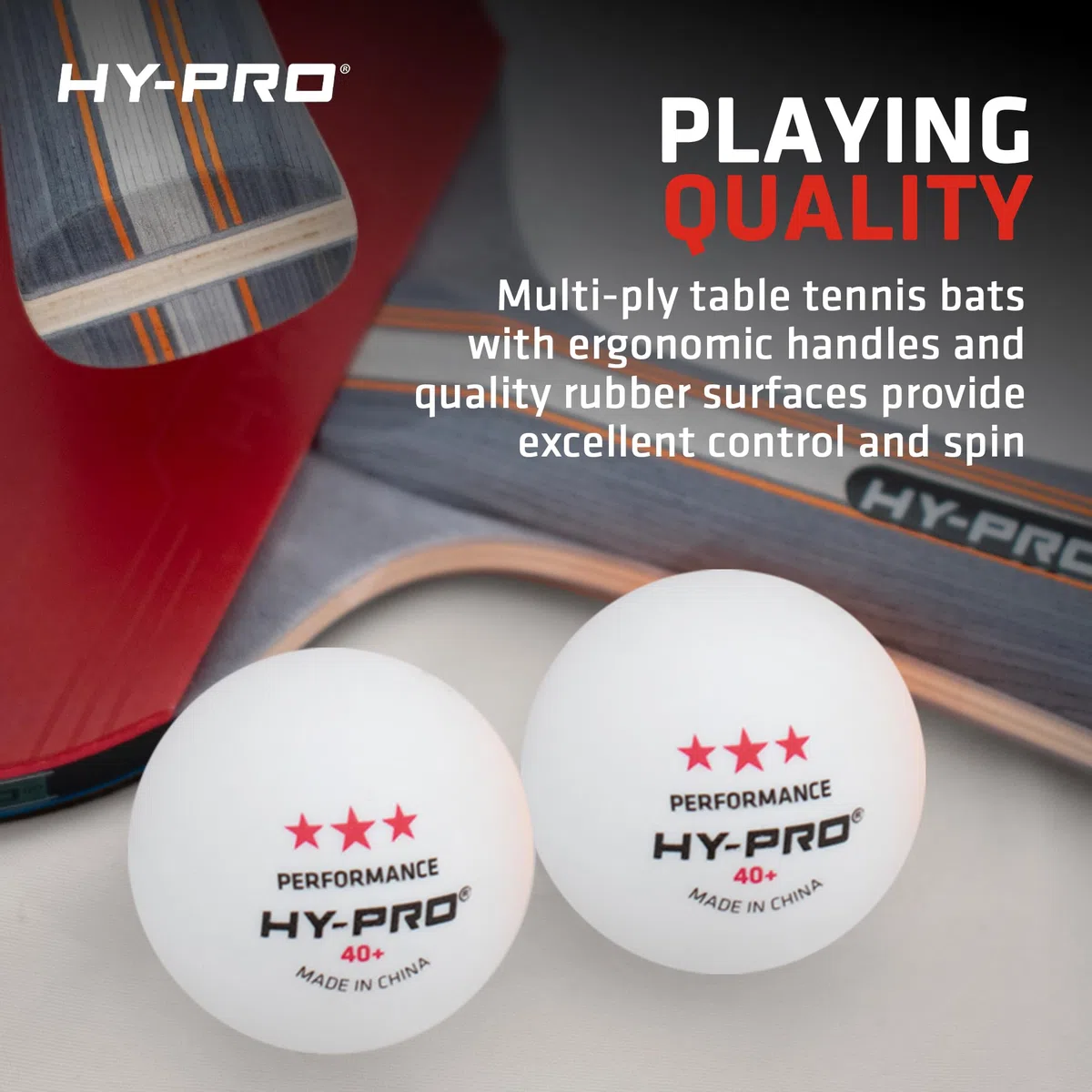 Hy-Pro Set da ping pong portatile – con rete estensibile fino a 170 cm, 2 racchette, 3 palline, borsa per il trasporto, palline a 3 stelle, per bambini e adulti, interni ed esterni, set da ping pong