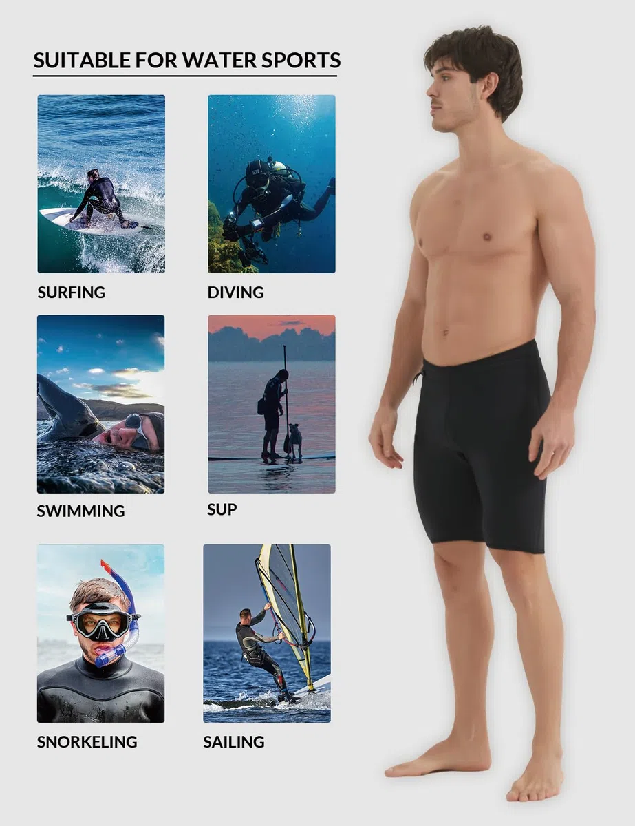 Lemorecn Mute Pantaloni Pantaloncini 3mm Neoprene Canoa Nuoto Pantaloni