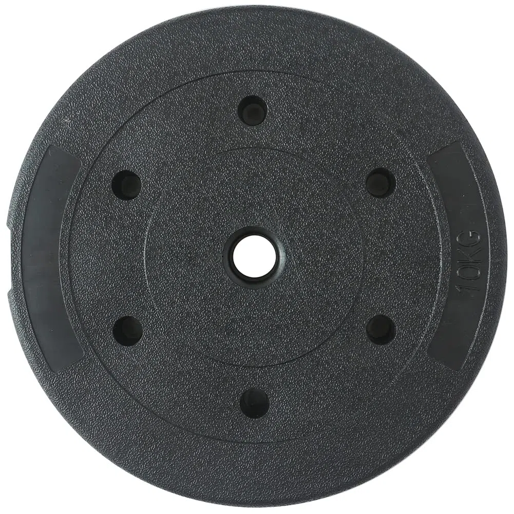 BAKAJI Set 2 Dischi per Bilanciere e Manubri Peso 20kg (10kg x 2) Cemento Foro 25mm, Rivestimento in Plastica Antigraffio, Professionali Palestra, Fitness, Riabilitazione, Esercizio Fisico Allenamento