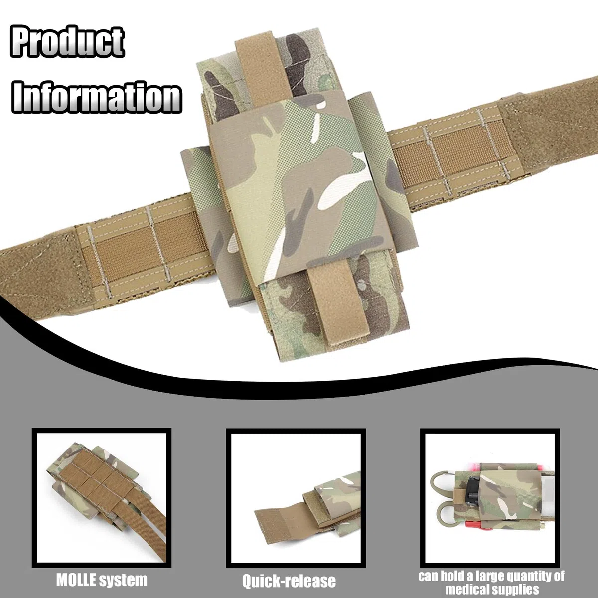 Custodia Medica Tattica Molle, Custodia IFAK da Cintura per Soccorritori, Borsa di Sopravvivenza di Emergenza, per Campeggio Caccia Accessori e Sopravvivenza All'aperto