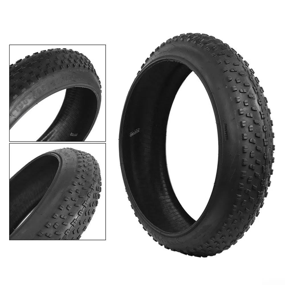 Pneumatico Fat Tire 20x4.0, Gomma antiforatura, battistrada Antiscivolo per Neve e Spiaggia, Compatibile con Mountain Bike elettriche Pieghevoli.