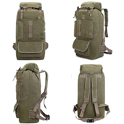 Zaino da Escursionismo Escursionismo Zaino da Campeggio in Tela Borsa da Alpinismo all'aperto Uomo Zaino da Caccia tattico da Viaggio Pesca Attrezzatura da Campeggio (Color : Army Green)