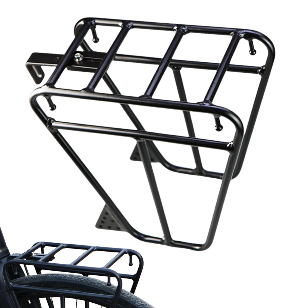 Portapacchi per bicicletta, portapacchi anteriore con supporto regolabile | in acciaio resistente, accessorio per bicicletta con design stabile, attrezzatura da viaggio per bici da strada e