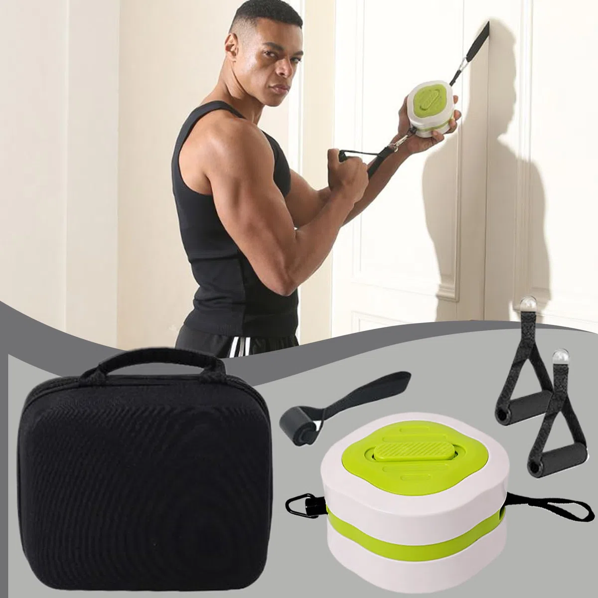 Fasce Elastiche con Maniglie Bande Elastiche Con Impugnature | Attrezzatura Fitness Per Braccia Caviglie Petto Gambe Core Uomini Donne Palestra Casa Yoga