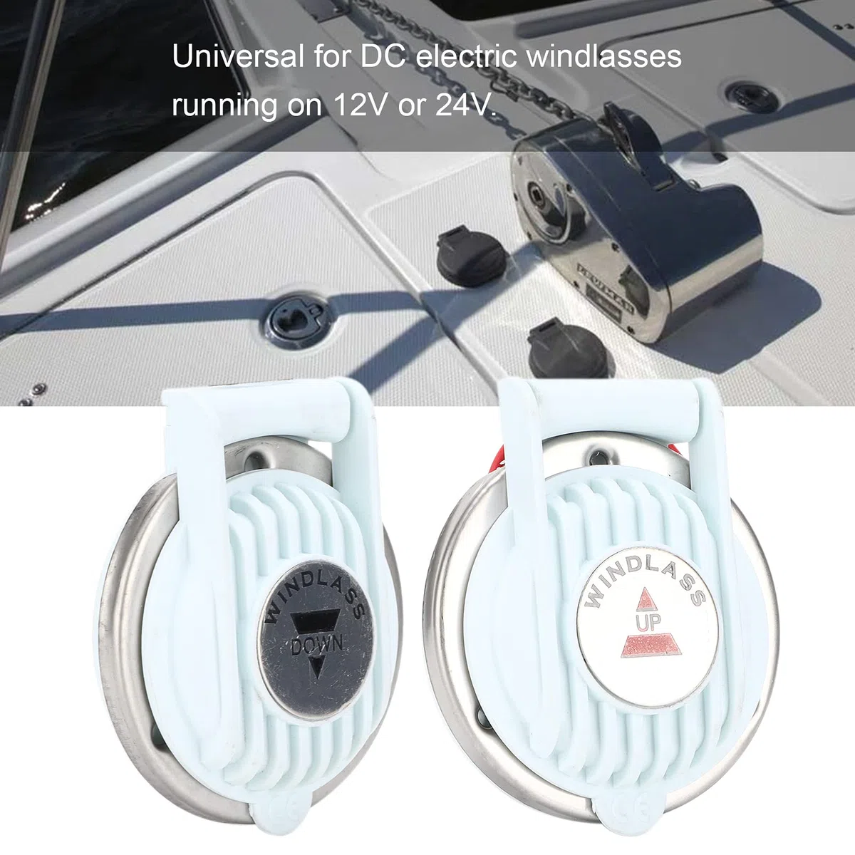 Interruttore a pedale per salpa ancora, interruttore a pedale per barca a mani libere Interruttore a pedale su e giù Facile funzionamento a pulsante DC 12V/24V per nave per verricello