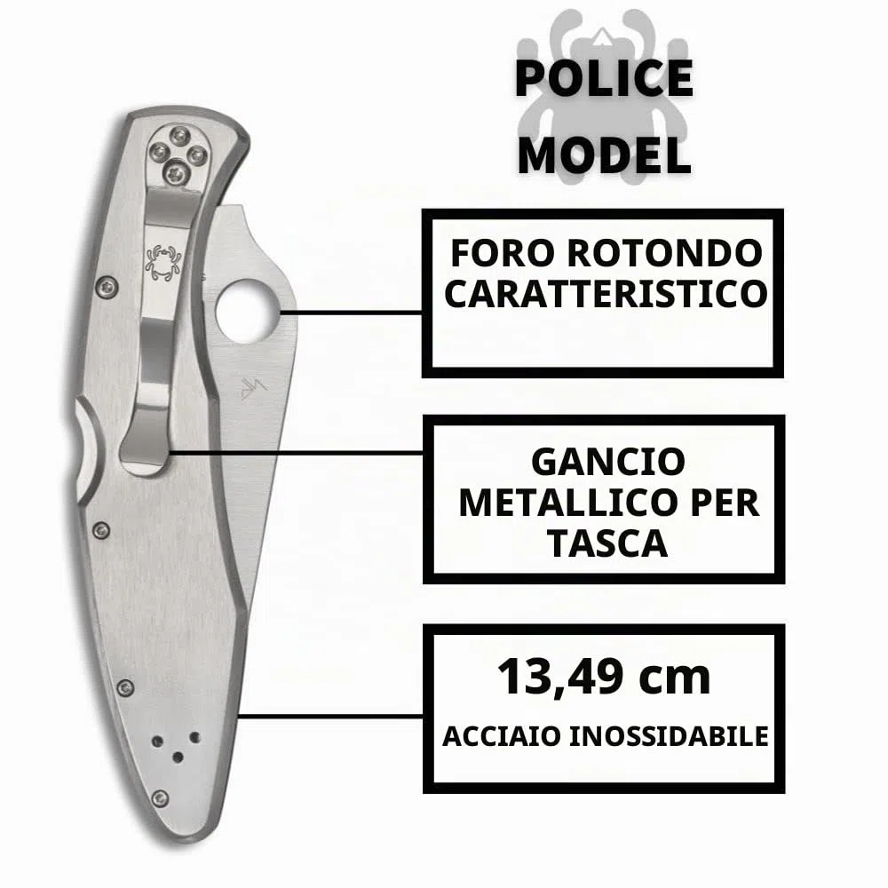 Police - Mango: Acero inox._Filo: SpyderEdge