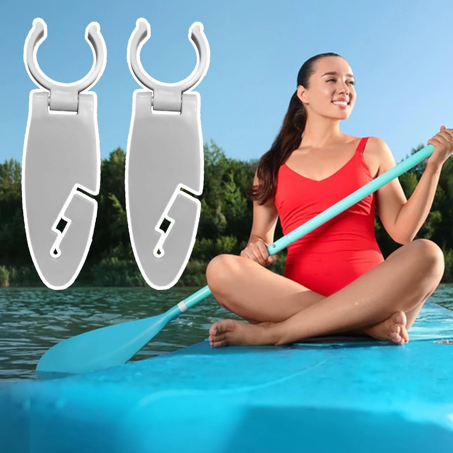 Generico 2 Pezzi Clip per Kayak per Paddle Board per Clip per Morsetto per Pinna espandibili per Paddle Board